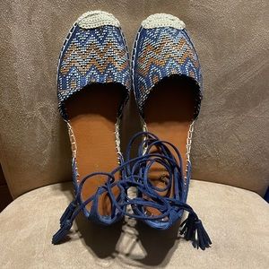 Indigo Rd. Tassel Ankle Tie Espadrille Sandals Size 7 1/2